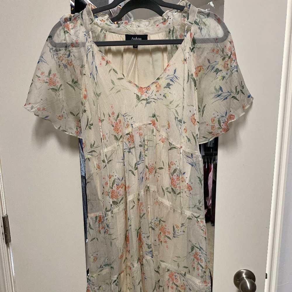 Tiered midi floral dress